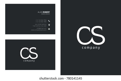 Letters C S Logo icon with Business Card Template Vector.