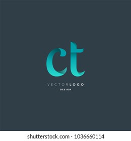 Letters C & T joint logo icon vector element.
