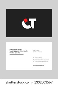 Letters C T Joint logo icon with business card vector template.