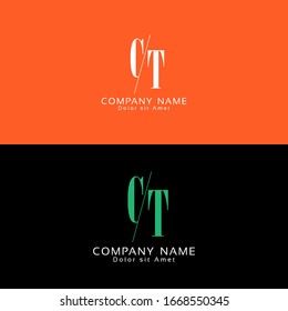 Letters C T joint logo icon vector element.