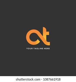 Letters C & T logo, emblem or icon with business card vector template.
