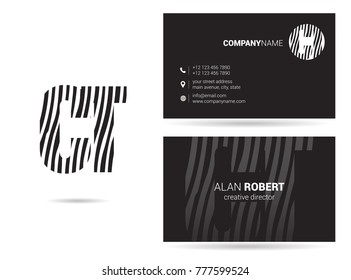 Letters C T Logo icon with Business Card Template Vector