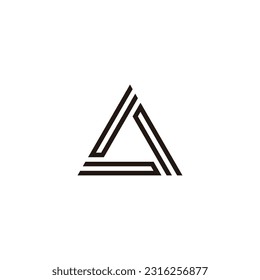 Letters C triangle, lines geometric symbol simple logo vector