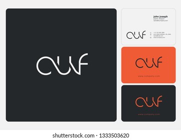 Letters C U F Joint logo icon with business card vector template.