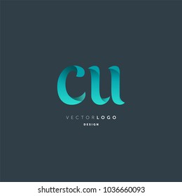 Letters C & U joint logo icon vector element.

