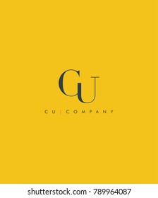 Letters C U joint logo icon vector element.

