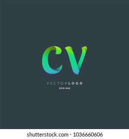 Letters C & V joint logo icon vector element.
