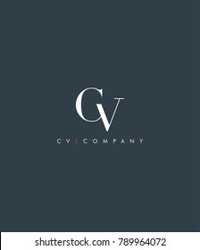 Letters C V joint logo icon vector element.
