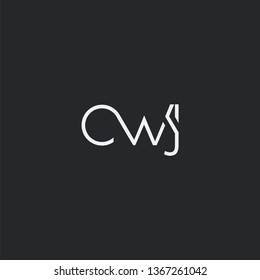 Letters C W J Joint logo icon vector element.