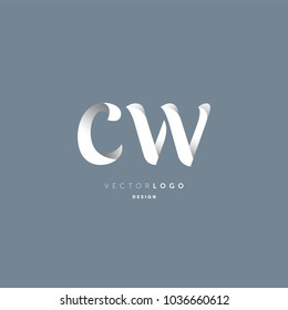 Letters C & W joint logo icon vector element.
