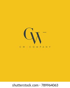 Letters C W joint logo icon vector element.
