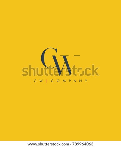 Letters C W joint logo icon vector element.
