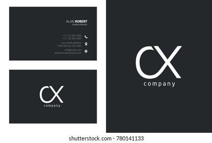 Letters C X Logo icon with Business Card Template Vector.