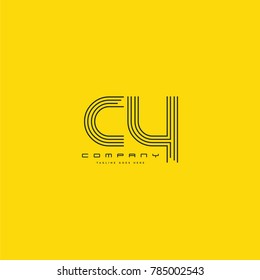 Letters C & Y joint logo icon. Stroke letter vector element.
