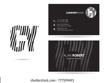 Letters C Y Logo icon with Business Card Template Vector