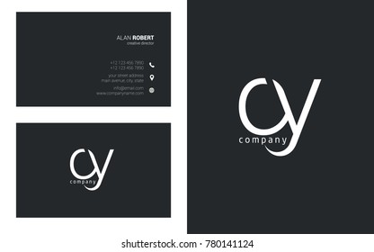 Letters C Y Logo icon with Business Card Template Vector.