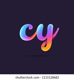 Letters C Y logo, multi colour letters icon vector template.