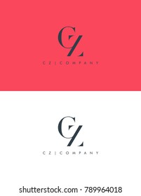 Letters C Z joint logo icon vector element.
