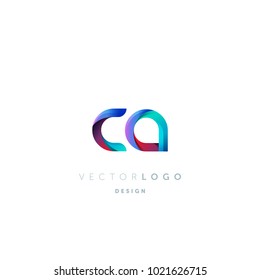 Letters CA, C & A logo, multi colour letters icon vector template.