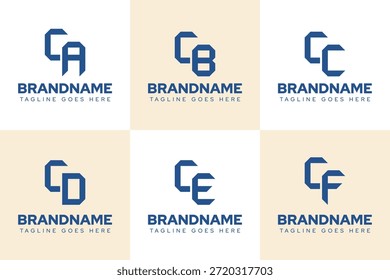 Letras CA CB CC CD CE CF Logo Monogram Set, para iniciais AC BC CC EC FC