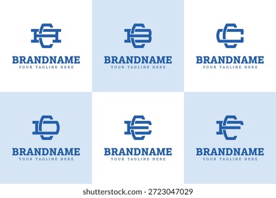 Letras CA CB CC CD CE CF Monograma Conjunto de logotipos, para iniciais AC BC C DC ED FC
