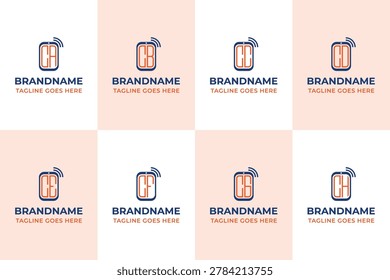 Letters CA CB CC CD CE CF CG CH Smartphone Logo Monogram