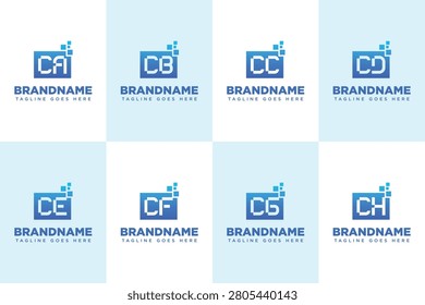 Letters CA CB CC CD CE CF CG CH Data Tech Logo, innovation, and digital solutions, innovation, and digital solutions