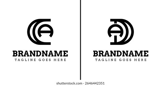 Letters CA and DA Monogram Logo, suitable for any brand with CA AC DA AD initials