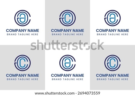 Letters CAA AAC ACA ACC CCA CAC Monogram Logo Set, suitable for any business