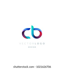 Letters CB, C & B logo, multi colour letters icon vector template.