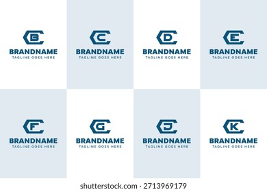 Letras CB CC CD CE CF CG CJ CK Hexágono Logo Set, para BC CC DC EC FC GC JC KC iniciales