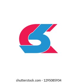 letters cb simple linked geometric logo vector