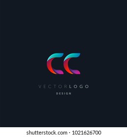 Letters CC, C & C logo, multi colour letters icon vector template.