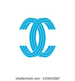 letters cc linked monogram logo vector