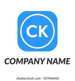 letters CC rounded square shape icon logo blue