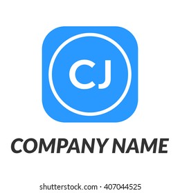letters CC rounded square shape icon logo blue