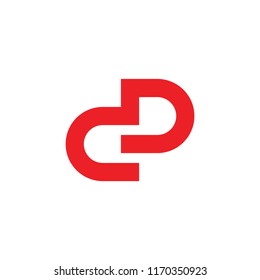 letters cd simple geometric logo vector