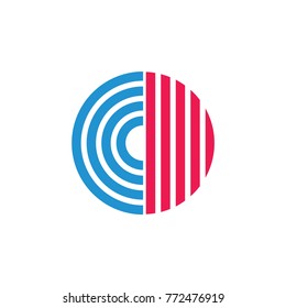 letters cd stripes circle logo vector