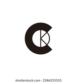 letters cdk simple geometric outlines logo vector 