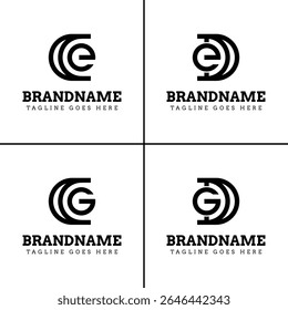 Letters CE CG DE DG Monogram Logo, for CE EC CG GC DE ED DG GD initials