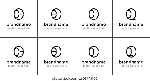 Letters CE EC CG GC CO OC CQ QC Monogram Logo Set, suitable for any brand