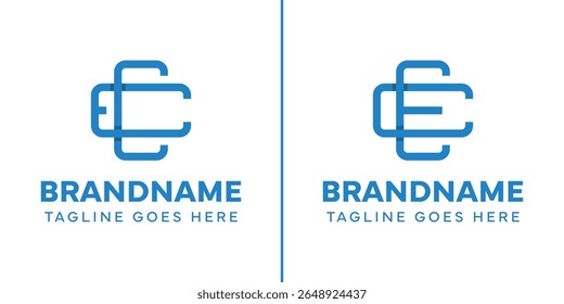 Letters CE and EC Plus Medical Logo, symbolizing health, care, and balance