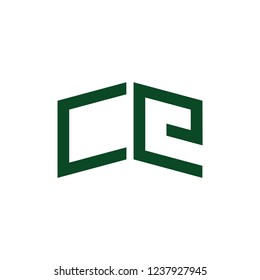 letters ce simple geometric logo vector