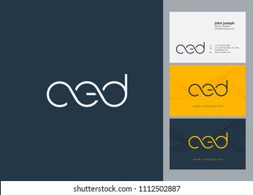 Letters CED logo icon with business card vector template.
