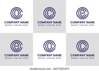 Letters CEO COE EOC ECO OCE OEC Monogram Logo Set, suitable for any business