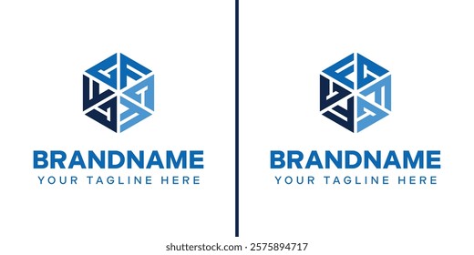 Letters CF FC Hexagon Logo, symbolizing strength, stability, and precision