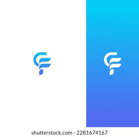 Letters CF, FC logo with a minimalist design. Letters with elegant, simple and two letters design.