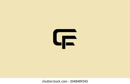 LETTERS CF LOGO DESIGN WITH NEGATIVE SPACE EFFECT FOR ILLUSTRATION USE