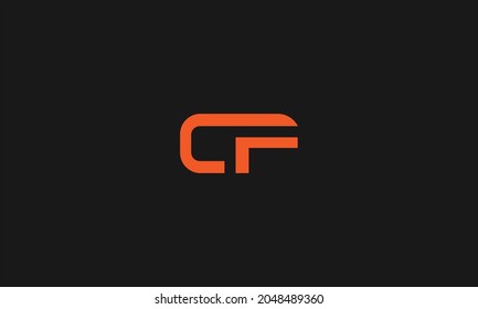 CARTAS DISEÑO DE LOGOTIPO CF CON EFECTO ESPACIAL NEGATIVO PARA USO ILUSTRATIVO