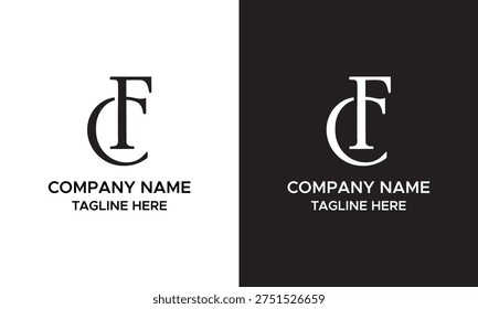 the letters CF. vector logo monogram alphabet minimalist design